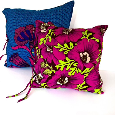 Coussin Wax à Nouettes, Hibiscus