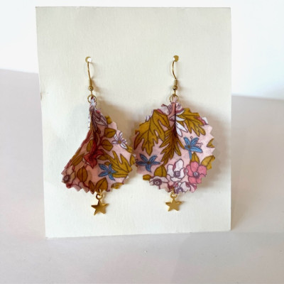 Boucles d'Oreilles "Volantes" Fleurs Moutarde