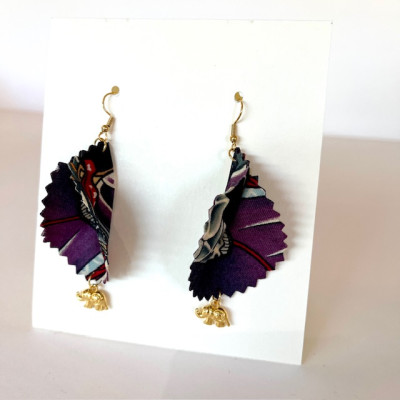 Boucles d'Oreilles "Volantes" Serpents Violets