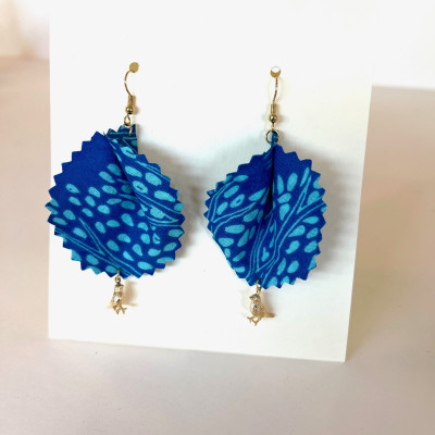 Boucles d'Oreilles "Volantes" Gouttes Turquoise