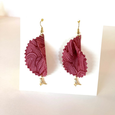 Boucles d'Oreilles "Volantes" volutes, rose