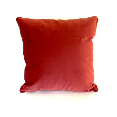 Coussin Carré Velours Uni Rose